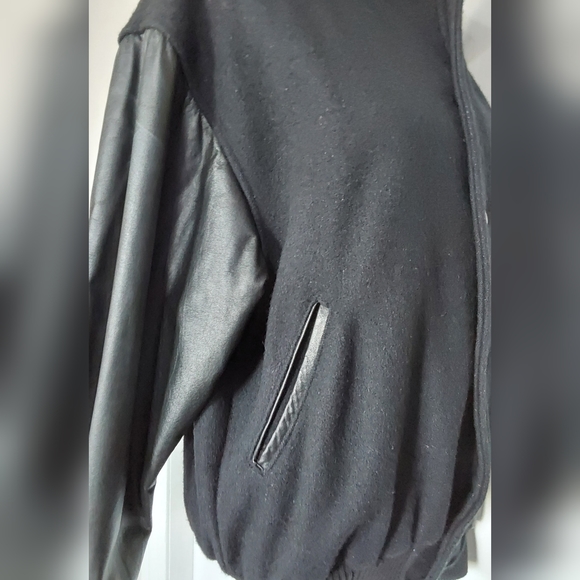 VINTAGE 1990 PINK FLAMINGO LEATHER BOMBER JACKET S - Picture 7 of 10